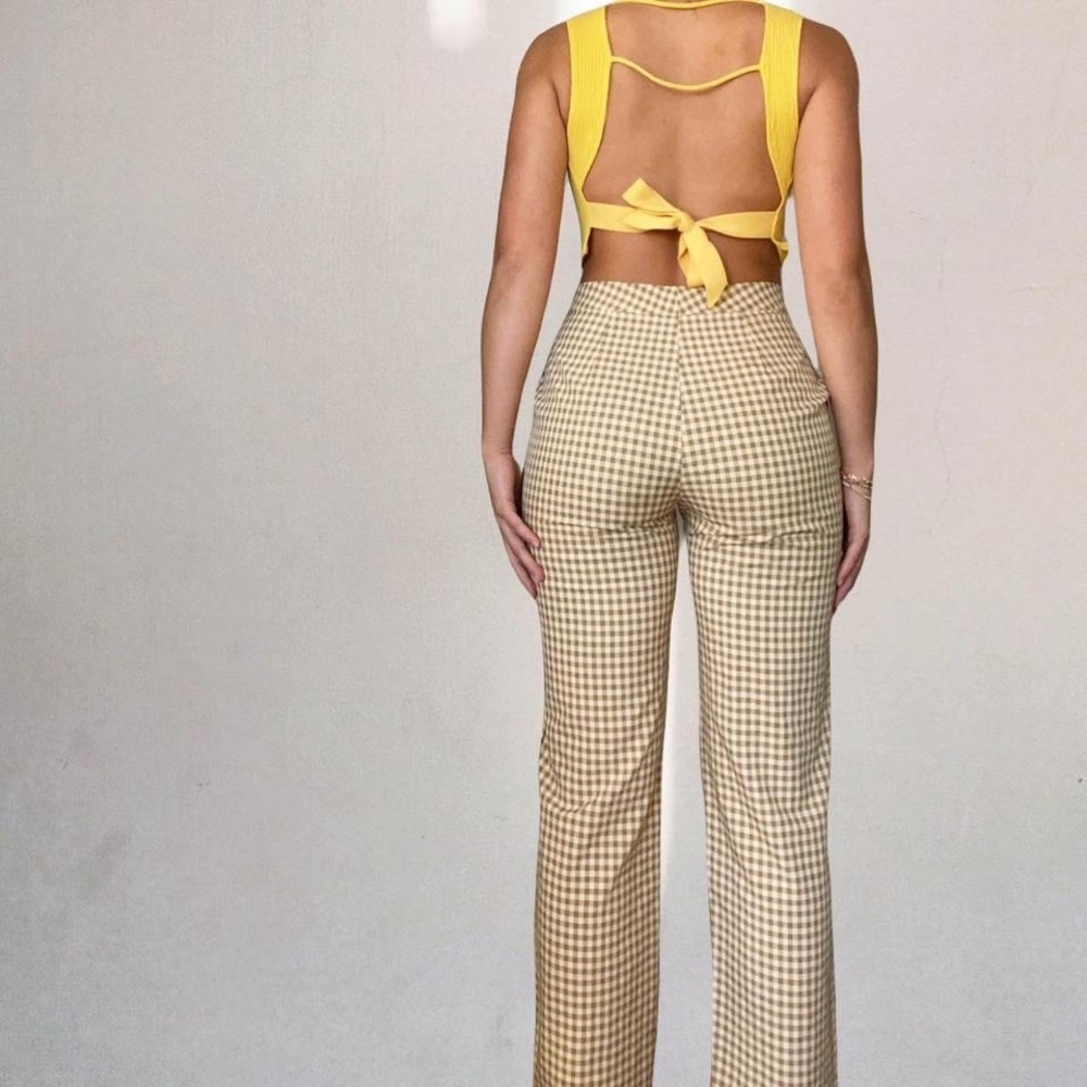 Yellow plaid pants